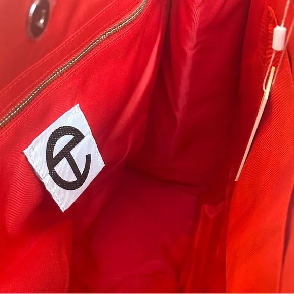 Telfar Shopping Bag Medium Red Vegan Leather Tote NWT - Picture 9 of 12